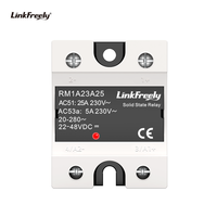 Relais statique AC-AC RM1A23A25 avec couvercle hermétique, câblage haute puissance, contrôle 20-280VAC, sortie 24-265VAC, 25A, varistor intégré