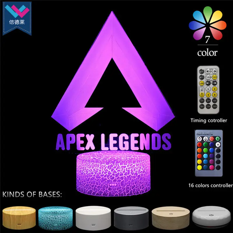 Apex Legends LOGO Night Light Led Color Changing Light for Game Room Decor LED Desk Lamp Event Gamers Birthdays Gift Usb Lamp