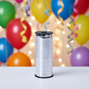 Cinta Plateada Brillante para Fiestas, 91M, Modelo 49815, para Globos, Decoración Metálica para Cumpleaños - Product Image 2