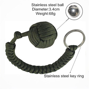 Ingranaggio tattico portachiavi di sopravvivenza Multicolor 550 Paracord in <span class=keywords><strong>acciaio</strong></span> palla scimmia pugno per escursioni all'aperto in campeggio - Product Image 2