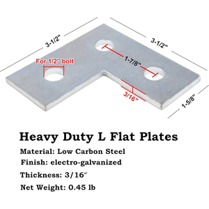 Heavy Duty MISA MISA05 Triangle <b>Bracket</b> 3 Hole Flat Plate 5MM Thick 1 5 8 Strut Channel Corner Brace Zinc Plated Carbon Steel - Product Image 3