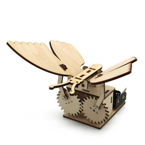 Kit de papillon mécanique en bois, modèle éducatif STEM, expérience scientifique pour enfants de 7 à 9 ans, jouet d'assemblage à monter soi-même, alimenté par batterie - Product Image 2