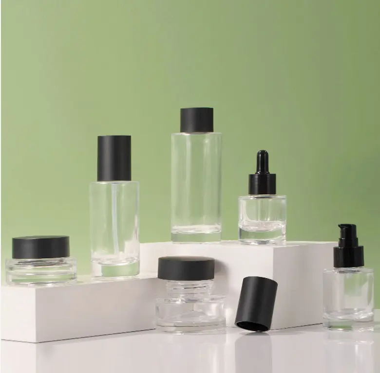 30ml-120ml şişe cilt bakımı seti yüz kremi losyon şişe cam krem kavanoz cam şişe cilt bakımı için kozmetik seti