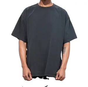YKH 260GSM ağır kaliteli özelleştirmek pamuk Vintage T shirt erkek t-shirt toptan giysi erkekler t-shirt
