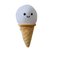 Jouet en forme de crème glacée en peluche avec couineur Jouet à mâcher grinçant doux et amusant pour chiens