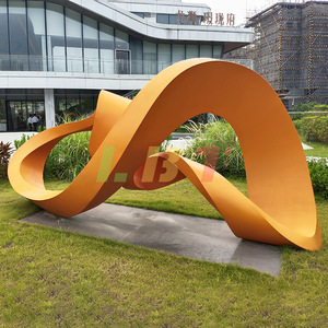 Escultura de Paisaje Irregular de Acero Inoxidable, Personalizada, Abstracta, Geométrica, para Montar en el Suelo, Decoración de Jardín - Product Image 1