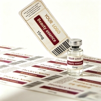 62 Étiquettes universelles pour flacons de peptides de laboratoire, qualité RUO, résistantes à l'eau, adhésif haute adhérence, pour toutes les tailles de flacons