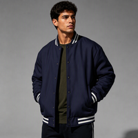 Blouson de baseball vintage américain en polaire pour homme, coupe ample et décontractée, col montant, collection automne/hiver, pour le marché international