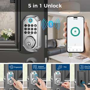 ชุดล็อคประตูหน้าแบบควบคุมด้วยแอปพลิเคชัน LNDU 100 พร้อมระบบกันขโมยและรหัสป้องกันการงัดแงะ ทำจากอลูมิเนียมอัลลอยด์สตีล - Product Image 4