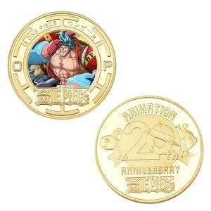 600 Tipi di <span class=keywords><strong>Monete</strong></span> Numismatiche OEM <span class=keywords><strong>One</strong></span> <span class=keywords><strong>Piece</strong></span> Nica Luffy in Smalto Oro e Argento, 4cm Rotonde, 1 Pezzo per Confezione in Plastica OPP - Product Image 4