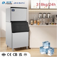 Machine à glaçons en cubes à refroidissement par eau 318 kg CE CB UKCA en acier inoxydable, équipement pour salon de thé, équipement pour magasin de boissons, qualité commerciale