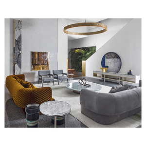 Tavolino rotondo di lusso su ordinazione dei controsoffitti di <span class=keywords><strong>vetro</strong></span> temperato ondulato dell'<span class=keywords><strong>acqua</strong></span> del tavolino da salotto della mobilia - Product Image 4