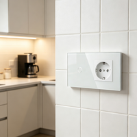 UBARO – interrupteur intelligent WiFi, prise murale EU, panneau tactile en verre trempé, commande vocale à distance, Alexa Google Home Smart Life 250V 16A