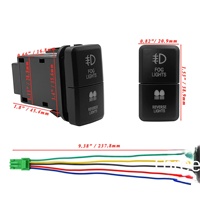 Interrupteur à double commande à double bouton IP65 ABS 1NO 12V 3A LED Vert Rouge Lumière alternée Câblage 10000 cycles