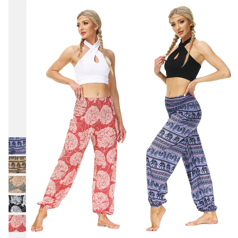 Großhandel Hochwertige Tie Dye Boho Yoga Hippie Harem Hosen Laterne Fitness Tanzhose für Frauen