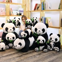 Boneka Panda Raksasa Premium Memegang Bambu, Boneka Ibu dan Anak, Boneka Panda Lembut, Grosir, Logo Kustom, Pabrik
