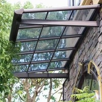 Pergola fixée au mur de 10x10 pi, auvents rectangulaires de belvédère d'auvent de polycarbonate de belvédère avec le toit incliné