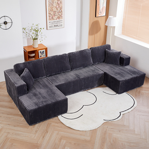 Envío Gratis: Sofá Seccional Modular en Forma de U de 130 Pulgadas sin Estructura, con Doble Chaise Longue, para Sala de Estar de Apartamento, Muebles Modernos - Product Image 6