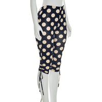 Viviblook J26PT106 – Nouveau pantalon décontracté pour femme, imprimé pois, coupe skinny, taille mi-haute, longueur capri, collection printemps-été