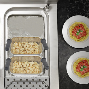 Pasta Basket Fine <b>Mesh</b> Double Handle Perforated Design <b>Strainer</b> Cooking Basket For Pasta - Product Image 1