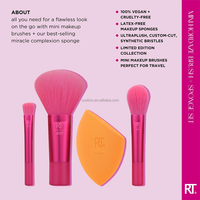 2023 Portable noël rouge cadeau Logo personnalisé végétalien Mini gros voyage chèvre cheveux maquillage pinceau ensemble livraison gratuite