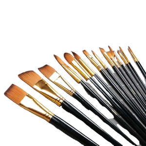 Ensemble de 15 pinceaux de <span class=keywords><strong>peinture</strong></span> artistique à manche long avec sac noir – Vente en gros - Product Image 1