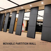 Partisi Dinding Geser Otomatis Elektrik 65/85/100mm Opsional, Pembatas Ruangan Lipat Geser untuk Ballroom Hotel