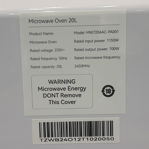 Horno Microondas de 220V 50HZ, 20L, Color Negro y Blanco, Versión en Inglés, Multifuncional, Fácil de Usar, Precio de Fábrica - Product Image 3