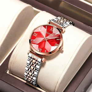 Reloj de Mujer en Oferta, Conjunto de Relojes de Lujo con Correa de Acero, Reloj de Cuarzo Impermeable para Mujer, Estilo Simple y Moderno - Product Image 1