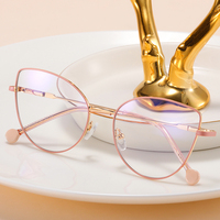 MS 81152 diseñador ojo de gato gafas moda mujer Anti-Luz Azul miopía gafas ópticas logotipo personalizado MARCO DE Metal