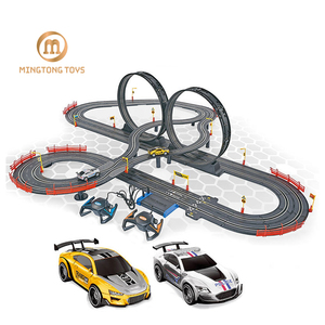 Remote Control Slot Car Race Track Set - STEM Learning Toy With DIY Assembly For Kids & Teens