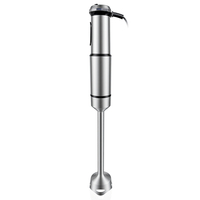 Mixeur plongeant RAF R.396 1200W en acier inoxydable, 14500 tr/min, 4 lames revêtues de titane, vitesse réglable, nettoyage facile pour la cuisine