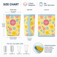 Nouvelle manchon isotherme promotionnel en néoprène pour canette de café, avec motif de dessin animé et design par sublimation intégrale