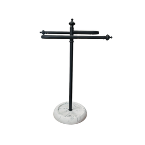 Vendita diretta in fabbrica multifunzione portasciugamani in metallo nero opaco porta asciugamani per il bagno - Product Image 1