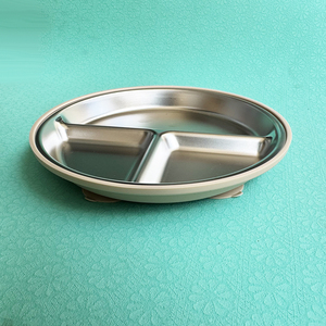 Vaisselle pour enfants en acier inoxydable avec manchons en silicone amovibles et assiette à ventouse pour bébé - Product Image 5