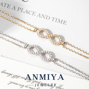 Perhiasan perak Sterling 925 gelang Strip Clover & Mobius dengan desain simbol tak terbatas untuk hadiah cinta abadi - Product Image 1