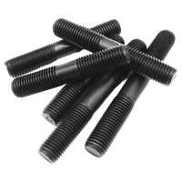 DIN938/DIN835/DIN939/DIN940/GB901 Carbon Steel High Strength Grade 8.8-12.9 Double-Headed Rod Studs M12x1.5 6mm Black Oxide Nuts