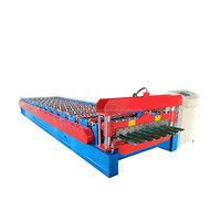 Machine de formage à froid de panneaux de toiture et de mur en tôle d'aluminium à grande vitesse 1200 mm avec moteur et pompe