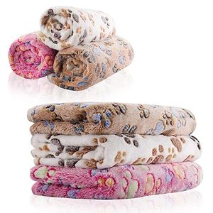 ที่นอนและผ้าห่มสำหรับสัตว์เลี้ยงขนาดเล็กอบอุ่นและนุ่มดีไซน์พิมพ์รูปอุ้งเท้าออกแบบให้เหมาะกับการเดินทาง - Product Image 2