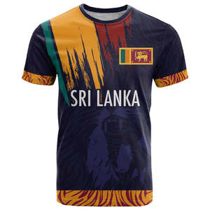 Camiseta del Día de la Independencia de Sri Lanka, León de Sri Lanka, Diseño Mixto Sinhalese, Patrón Personalizable, Camiseta Informal para Hombre - Product Image 2