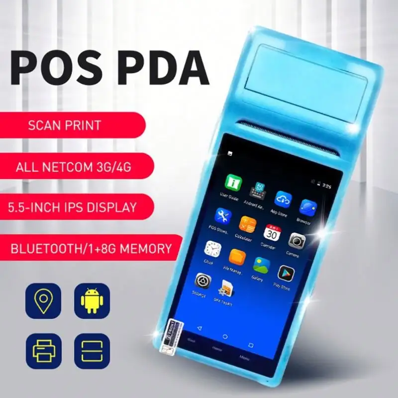 ماكينة نقطة البيع PDA الكل في واحد NFC عرض رمز التحقق من الأسعار نظام نقطة البيع المحمول الذكي مع طابعة حرارية