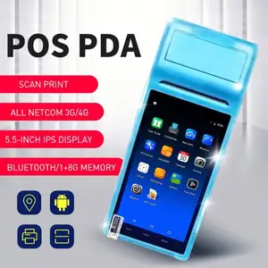 Máquina POS PDA tudo em um Ponto de venda NFC preço verificador de código terminal inteligente sistema POS portátil com impressora térmica