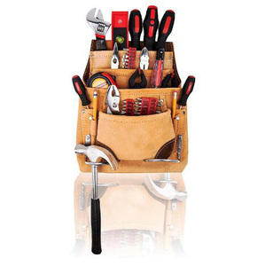 Heavy Duty Top Grain Leather Tools 10 Pocket Nail Tool Fastener Pouch with 2 <strong>Hammer</strong> <strong>Holders</strong> - Product Image 4