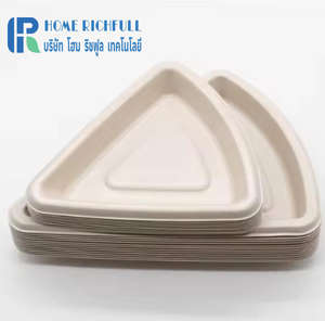 Eco-Friendly Bagasse 125/250ml Disposable Biodegradable Plate Gasket Bottom Pizza <b>Pan</b> Bread <b>Cake</b> Tray Baking Tray - Product Image 3