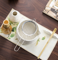 Ensemble de thé matcha personnalisé avec logo, 7 pièces, kit matcha japonais fait à la main, porcelaine traditionnelle, cérémonie du matcha avec boîte cadeau