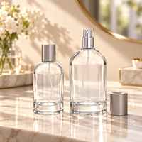 F086 Flacon de parfum en verre à col vissé 30ml 50ml 100ml, atomiseur de parfum portable rechargeable, flacon d'échantillon de laboratoire vide