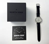 Montre mécanique automatique pour homme North Edge Amoy, saphir, tourbillon, fond creux, classique, bracelet en cuir, montre de business