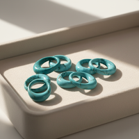 Bague ovale turquoise teinte naturellement sur mesure – Fournisseur de pierres précieuses de haute qualité – Production en série de pierres précieuses naturelles en vrac