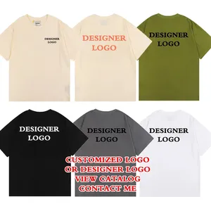 Katalog desainer kaus DEP fashion sweater merek warna polos lengan pendek desainer pria baru mewah logo kustom putih