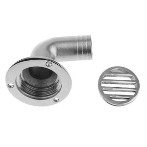 Desagüe Curvo de Acero Inoxidable de 32/38 mm con Rosca, Herraje Marino Industrial Anticorrosión, Forma Circular - Product Image 1